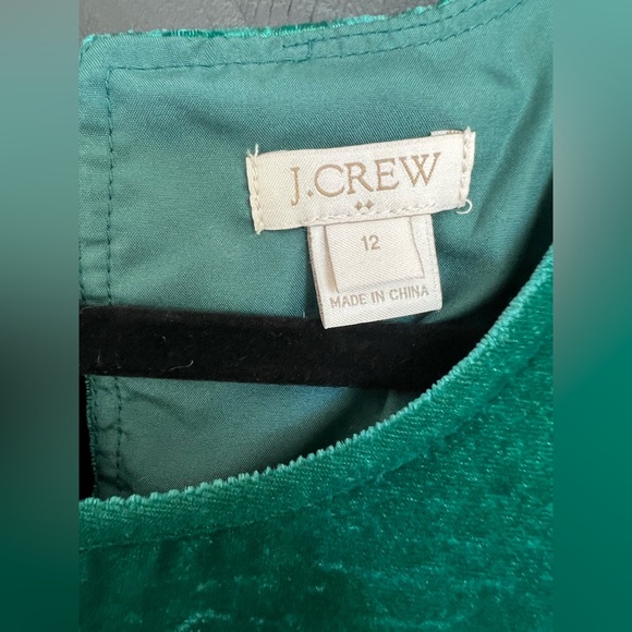 J.Crew Emerald Green Velvet Peplum Tank Top, Size 12 - Picture 4 of 6